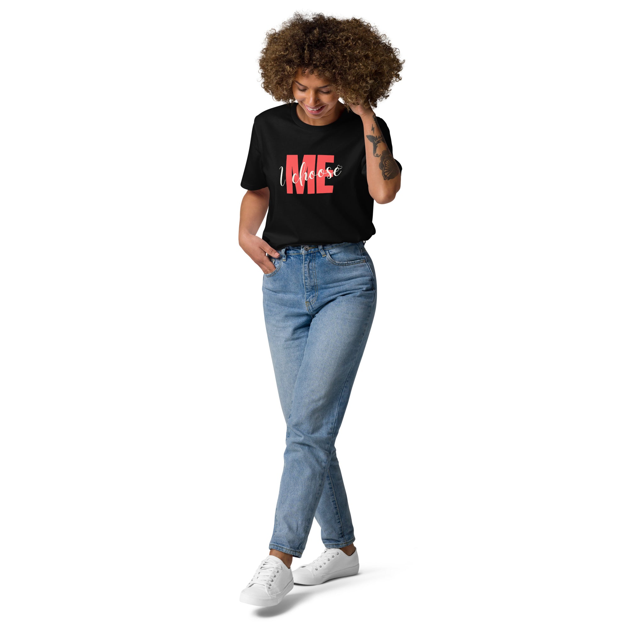 I Choose Me (overlap) T-Shirt in Black